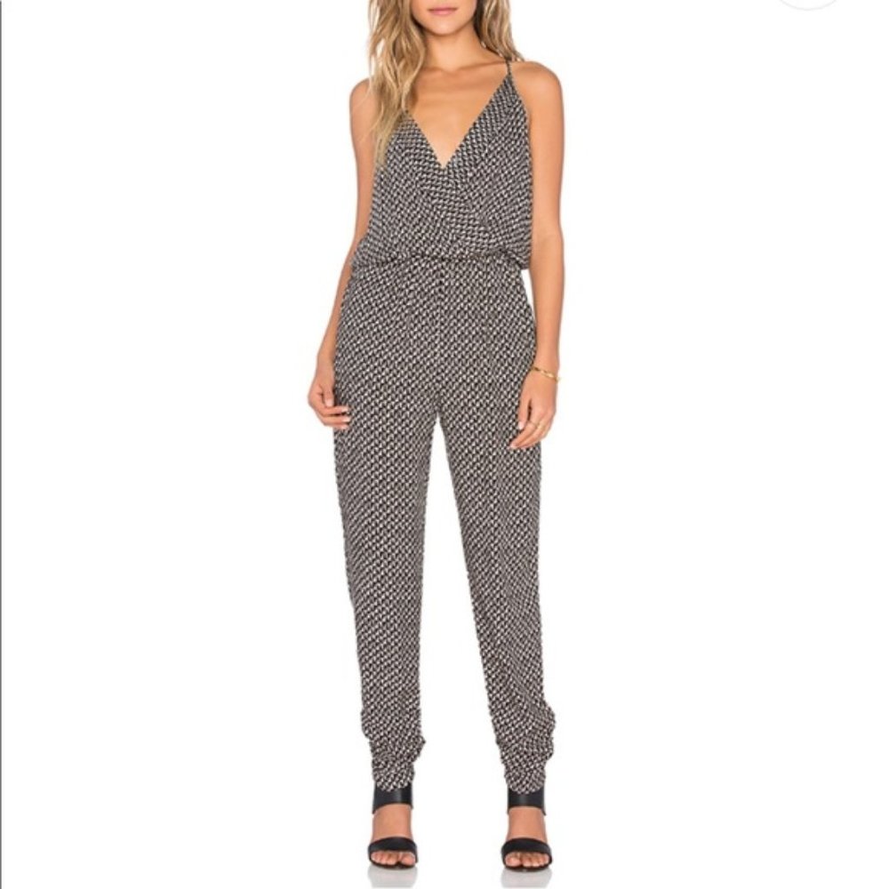 Revolve Bishop + Young Black White Print Jumpsuit